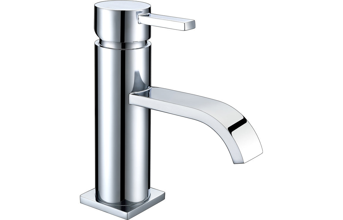 Chrome Basin Mixer Tap Round with Lever Handl & Push Down Wastee - Prystine El Paso