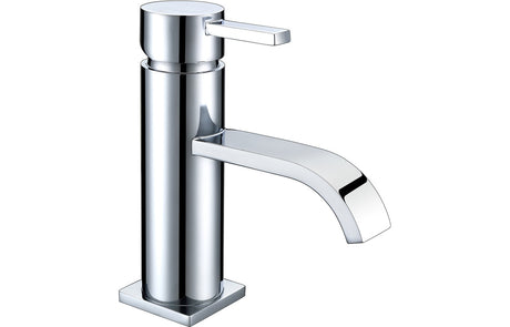 Chrome Basin Mixer Tap Round with Lever Handl & Push Down Wastee - Prystine El Paso