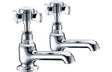 Traditional Chrome Basin Taps With Crosshead Handles - Prystine Lubbock