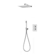 Aqualisa Dream Concealed Thermostatic Mixer Dual Outlet with Hand Shower and Wall Fixed Square Head - Chrome - DRMDCV2.HSFW.SQR - TAP 'N' SHOWER