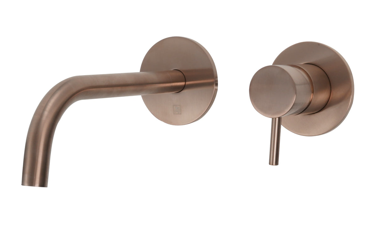 JTP Vos Single Lever Wall Mounted Basin Mixer with Slim Spout - Brushed Bronze - 21173BRZMP