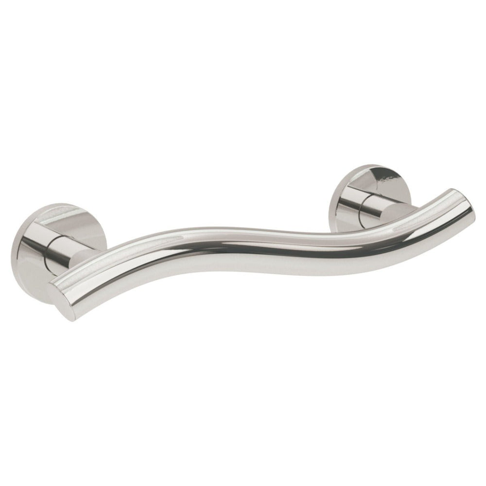 Bathex Yardley Wavy Stainless Steel Grab Rail 450mm - Mirror Polish - 19031MP - TAP 'N' SHOWER