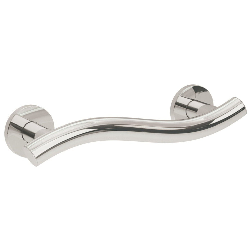 Bathex Yardley Wavy Stainless Steel Grab Rail 300mm - Mirror Polish - 19030MP - TAP 'N' SHOWER