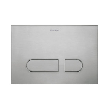 Duravit DuraSystem Dual Flush Mechanical Actuator Plate for WC A1 217 x 10 x 147mm - Brushed Stainless Steel - WD5001701000