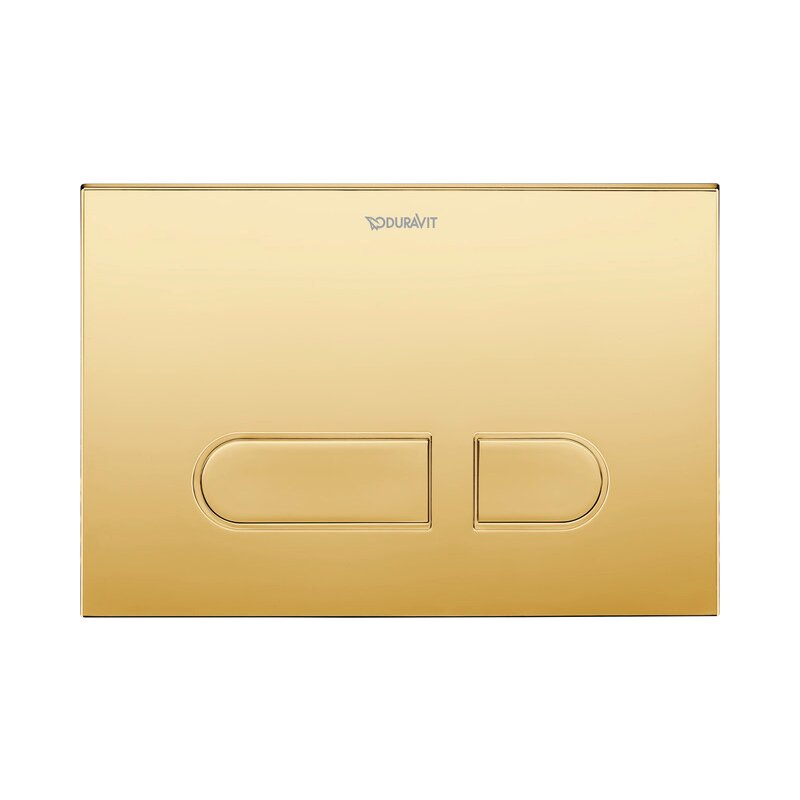 Duravit DuraSystem Dual Flush Mechanical Actuator Plate for WC A1 217 x 10 x 147mm - Polished Gold - WD5001341000 - TAP 'N' SHOWER