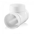 100mm 4 inch white Blauberg RRT round plastic ventilation duct T joint piece for 90 degree branching