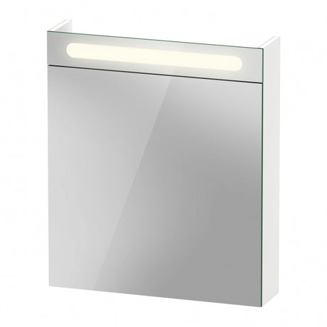 Duravit No.1 LED 1-Door Mirror Bathroom Cabinet 700mm H x 600mm W RH Hinge - Matt White - N17920R00003000