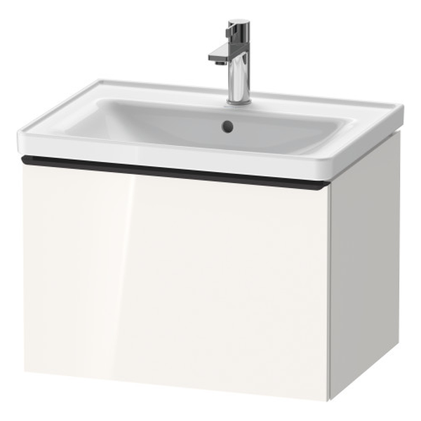 Duravit D-Neo 1 Drawer Wall Mounted Vanity Unit Only 634mm Wide - White Gloss - DE42540BD220000