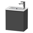 Duravit D-Neo 1 Door Left Hand Wall Hung Vanity Unit Only 410mm Wide - Matt Graphite - DE4259LBD490000
