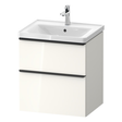 Duravit D-Neo 600mm 1 Drawer Vanity Unit Only Wall Mounted - White High Gloss - DE43590BD220000