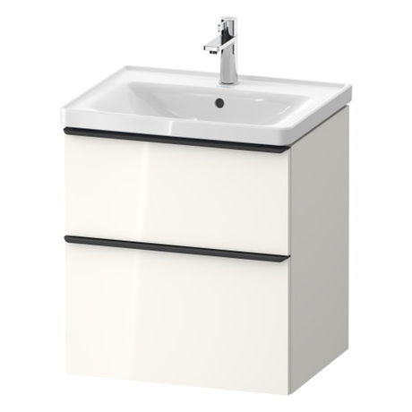 Duravit D-Neo 600mm 1 Drawer Vanity Unit Only Wall Mounted - White High Gloss - DE43590BD220000
