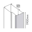 Merlyn Ionic Essence Framed Shower Door Extension Profile 20mm Adjustment - Chrome - DWH14B0 - TAP 'N' SHOWER