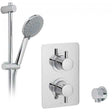 Vado 2 Handle chrome concealed thermostatic shower valve package with handheld showerhead and wall mount