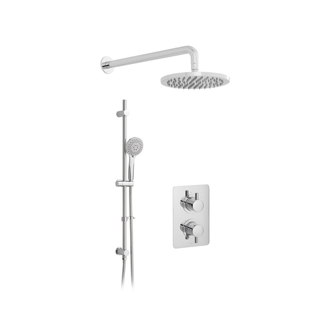 Vado Celsius 2 Outlet Thermostatic Shower Set with Riser Rail - Chrome - DX-172252-CELSQ-CP