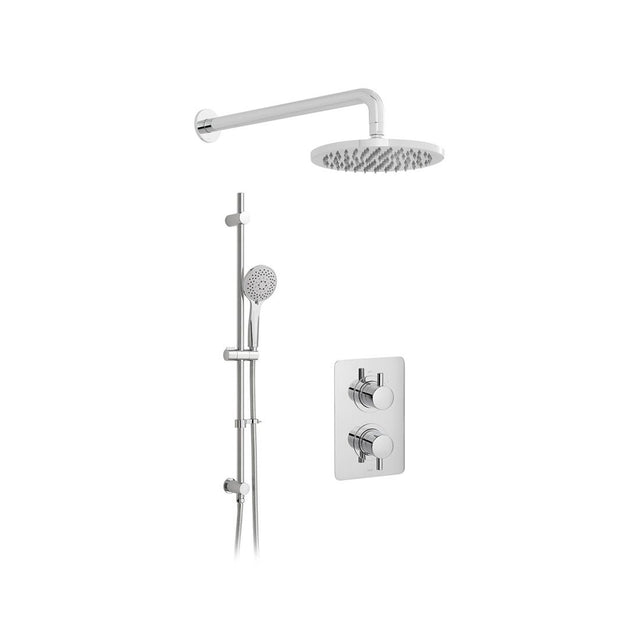 Vado Celsius 2 Outlet Thermostatic Shower Set with Riser Rail - Chrome - DX-172252-CELSQ-CP