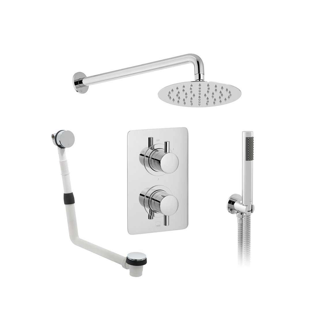 Vado DX Three Outlet Round Thermostatic Shower Set - Chrome - DX-173252-CELSQ-CP
