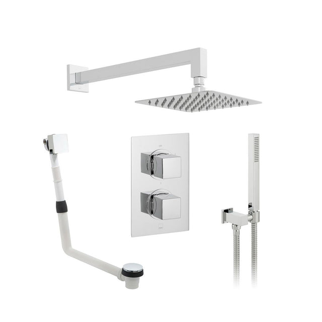 Vado DX Three Outlet Square Thermostatic Shower Set - Chrome - DX-173252-MIX-CP