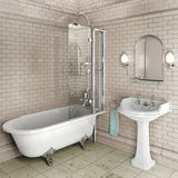 Burlington Hampton White Freestanding Left Hand Shower Bath No Tap Holes 1690 x 750mm - E13