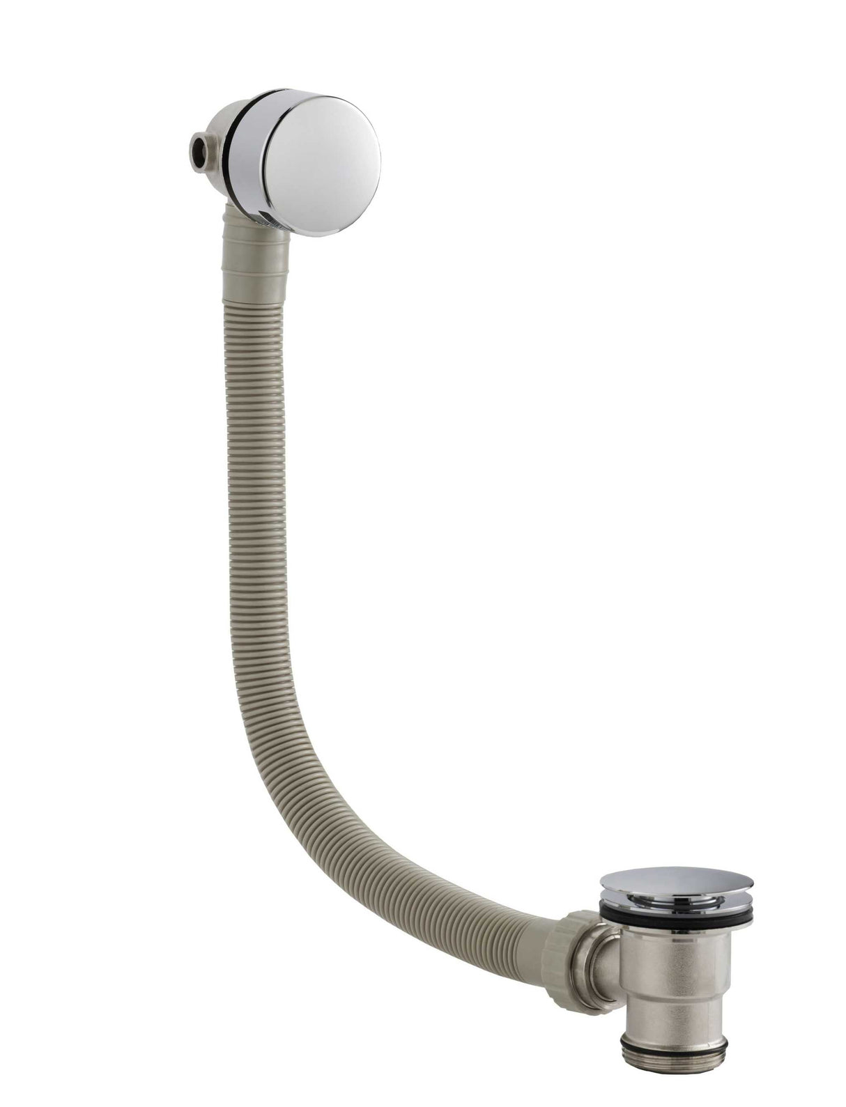 Nuie Wastes & Extras Chrome Contemporary Freeflow Bath Filler - E316