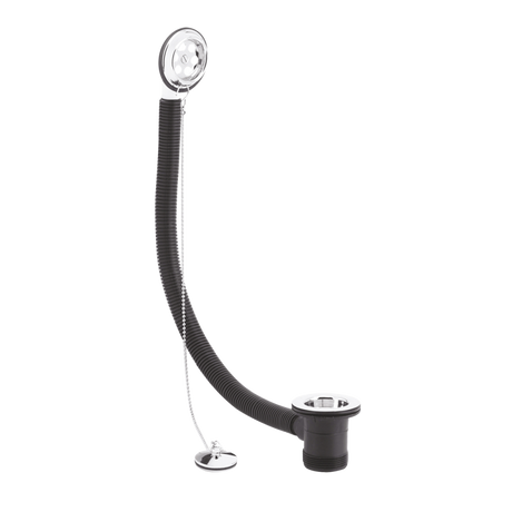 Nuie Overflow Brass Plug and Ball Chain With Retainer Bath Waste - Chr