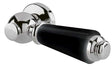 Hudson Reed black WC lever with chrome base and ergonomic handle for bathroom fixtures