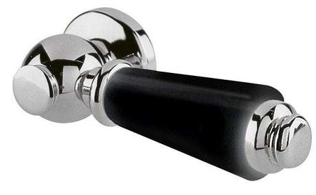 Hudson Reed black WC lever with chrome base and ergonomic handle for bathroom fixtures