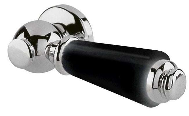 Hudson Reed black WC lever with chrome base and ergonomic handle for bathroom fixtures