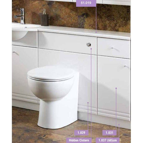 Eastbrook Bonito Slab Worktop 900mm - White - 51.020 - TAP 'N' SHOWER