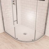 Eastbrook Crossland Right Hand Slate Effect Offset Quadrant Shower Tray 1200mm x 900mm - White - 159.3069 - TAP 'N' SHOWER