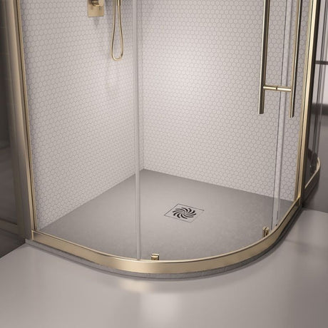 Eastbrook Crossland Slate Effect Quadrant Shower Tray 800mm x 800mm - Grey - 159.3058 - TAP 'N' SHOWER