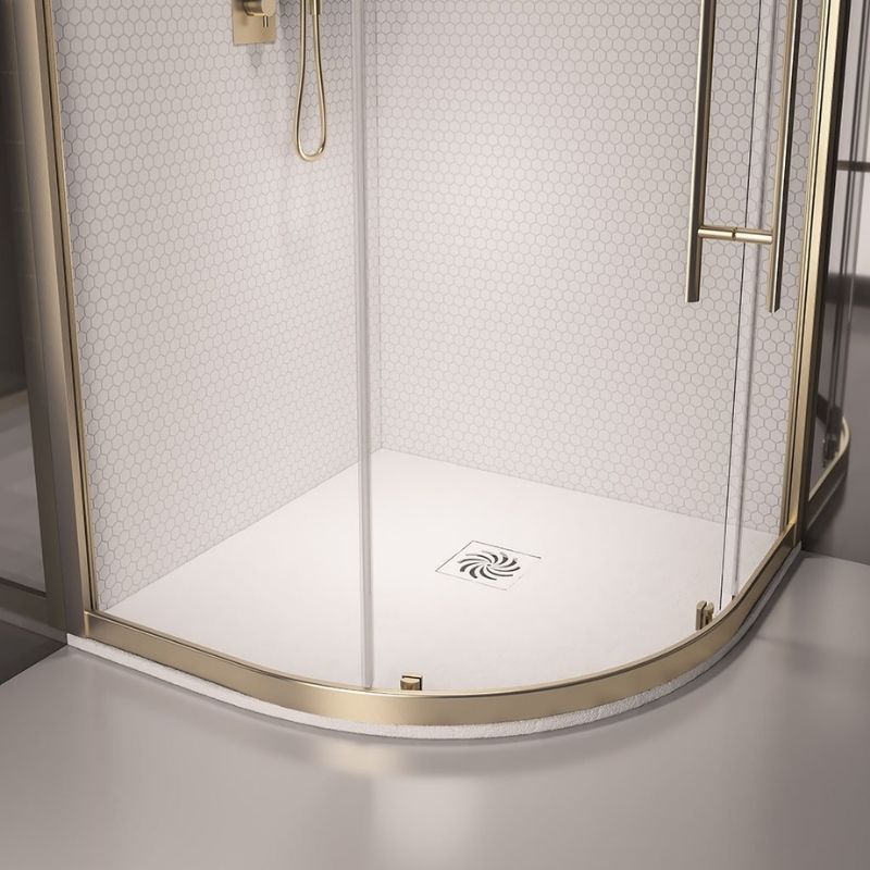 Eastbrook Crossland Slate Effect Quadrant Shower Tray 900mm x 900mm - White - 159.3063 - TAP 'N' SHOWER