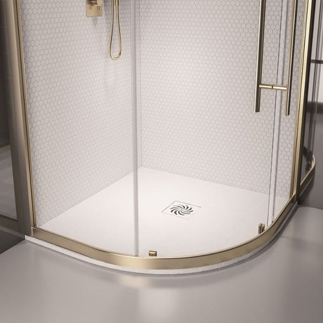 Eastbrook Crossland Slate Effect Quadrant Shower Tray 900mm x 900mm - White - 159.3063 - TAP 'N' SHOWER