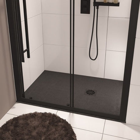 Eastbrook Crossland Slate Effect Rectangular Shower Tray 1400mm x 800mm - Black - 159.3024 - TAP 'N' SHOWER