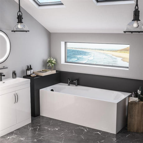 Eastbrook Fitzroy Right Hand 5mm Acrylic Single Ended Bath 1700mm x 750mm - 42.0262 - TAP 'N' SHOWER