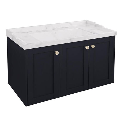 Eastbrook Hardwick Straight Wall Hung 3 Door Vanity Unit 900mm - Anthracite - 36.2061 - TAP 'N' SHOWER
