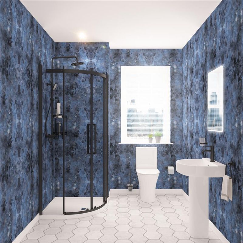 Eastbrook Hydropanel Shower Panel 900mm x 2420mm - Pacific Blue Granite Gloss - 3.108 - TAP 'N' SHOWER