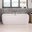 Eastbrook Malin 5mm Acrylic D Shaped Bath 1800mm x 800mm - White - 42.0243 - TAP 'N' SHOWER
