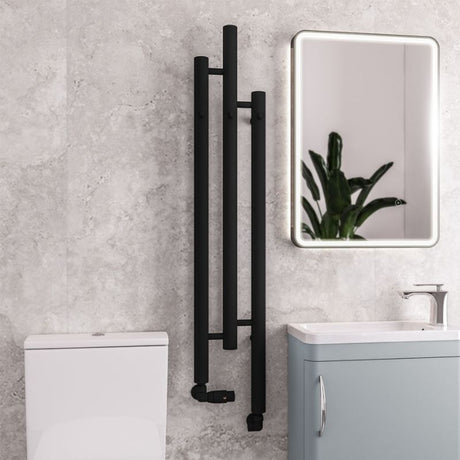 Eastbrook Portchester Designer Radiator 1200mm x 225mm - Matt Black - 41.0717 - TAP 'N' SHOWER