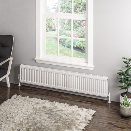 Eastbrook Type 11 Compact Panel Radiator 400mm x 2000mm - Gloss White - 25.0031 - TAP 'N' SHOWER