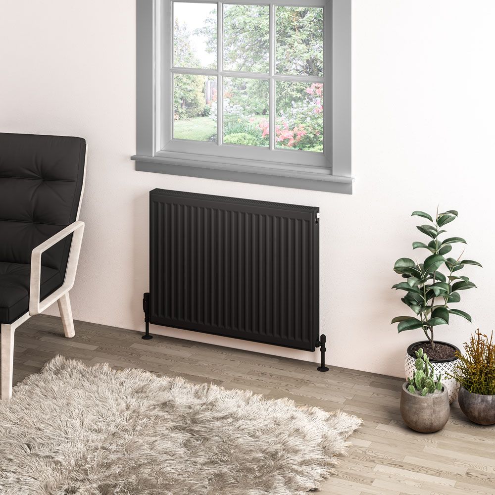 Eastbrook Type 11 Compact Panel Radiator 600mm x 1000mm - Matt Black - 25.0073 - TAP 'N' SHOWER