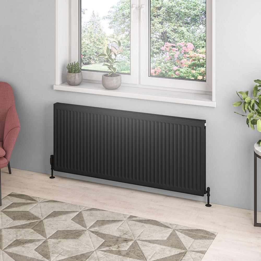 Eastbrook Type 21 Compact Panel Radiator 600mm x 1600mm - Matt Black - 25.0133 - TAP 'N' SHOWER