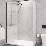 Eastbrook Vantage 2000 Fluted Walk - In Wetroom Shower Screen 1400mm - Matt Black - 49.2033 - TAP 'N' SHOWER