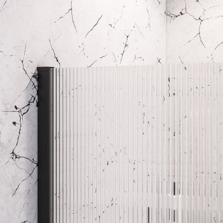 Eastbrook Vantage 2000 Fluted Walk - In Wetroom Shower Screen 1200mm - Matt Black - 49.2027 - TAP 'N' SHOWER