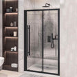 Eastbrook Vantage 2000 Sliding Shower Door 1700mm - Matt Black - 49.0016 - TAP 'N' SHOWER
