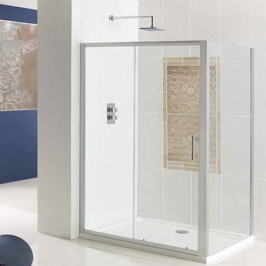 Eastbrook Vulcan Sliding Shower Enclosure Door 1000mm - Chrome - 69.0014 - TAP 'N' SHOWER
