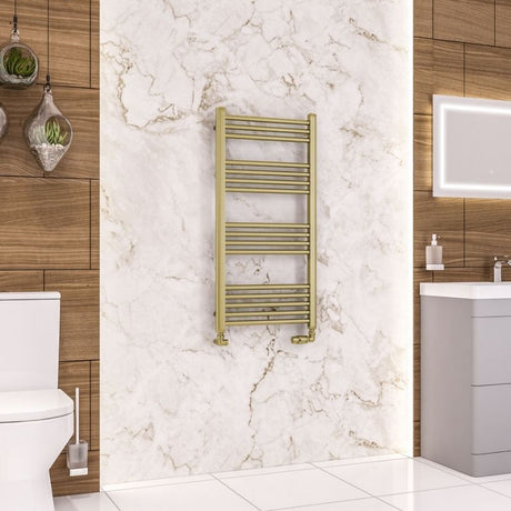 Eastbrook Wendover Straight Ladder Radiator 1000mm x 500mm - Brushed Brass - 41.0703 - TAP 'N' SHOWER