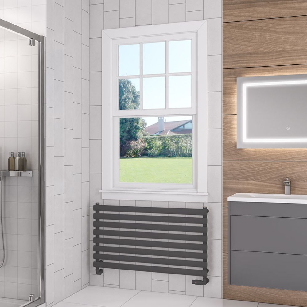 Eastbrook Tunstall Designer Towel Radiator 560mm x 1000mm - Matt Anthracite - 89.0026 - TAP 'N' SHOWER