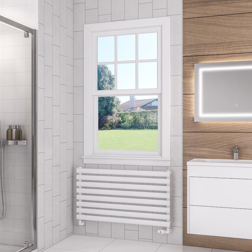 Eastbrook Tunstall Designer Towel Radiator 560mm x 1000mm - Matt White - 89.0025 - TAP 'N' SHOWER