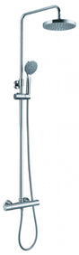 JTP Eco Round Thermostatic Bar Valve W 2 Outlets Adjustable Riser - Chrome - EC819