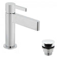 Vado Edit Mono Basin mixer tap in chrome with clic-clac waste, modern single lever basin faucet